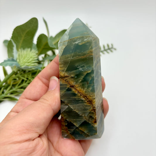 Lemurian Aquatine Calcite Tower