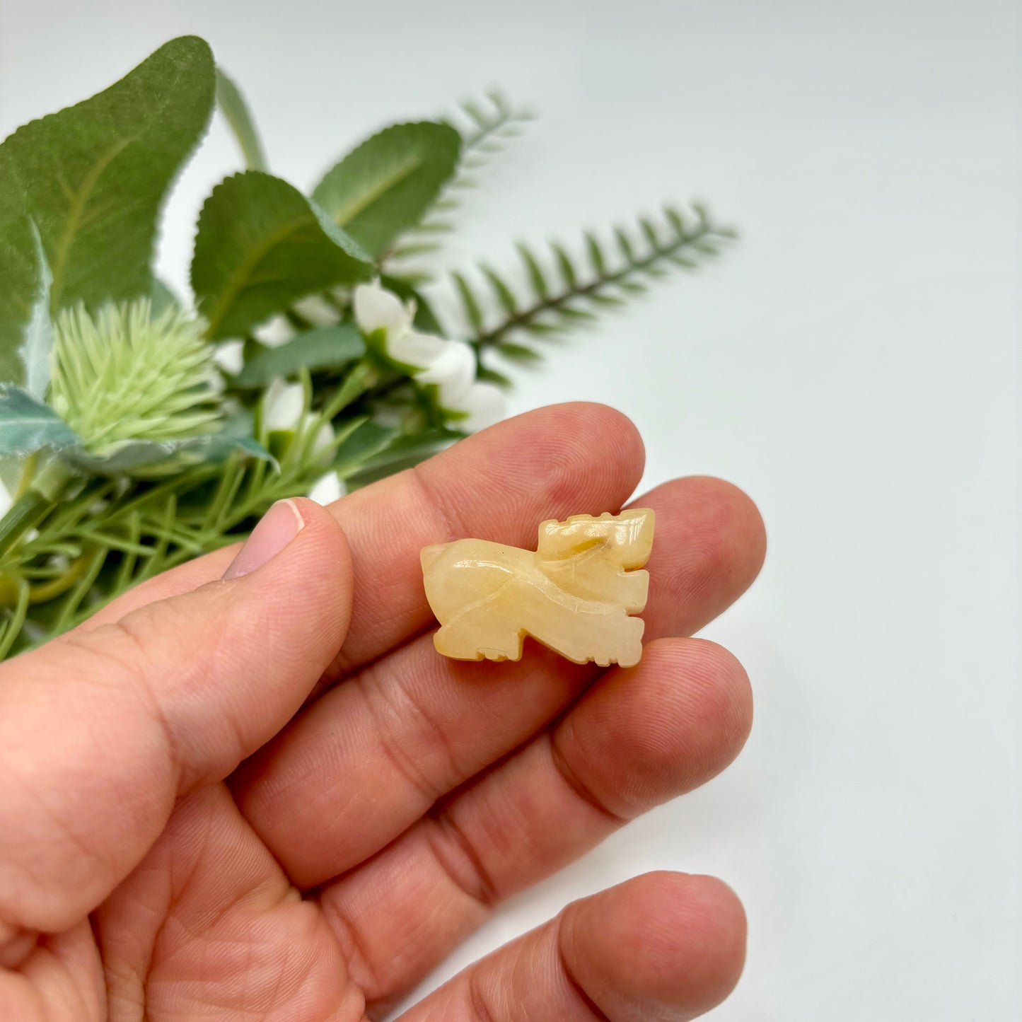 Mini Yellow Jade Chinese Dragons