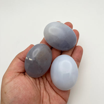 Blue Chalcedony Palm Stones