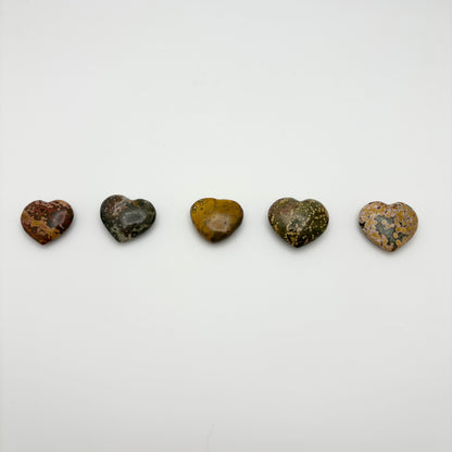 Madagascar Ocean Jasper Hearts (Yellow/Green/Pink)