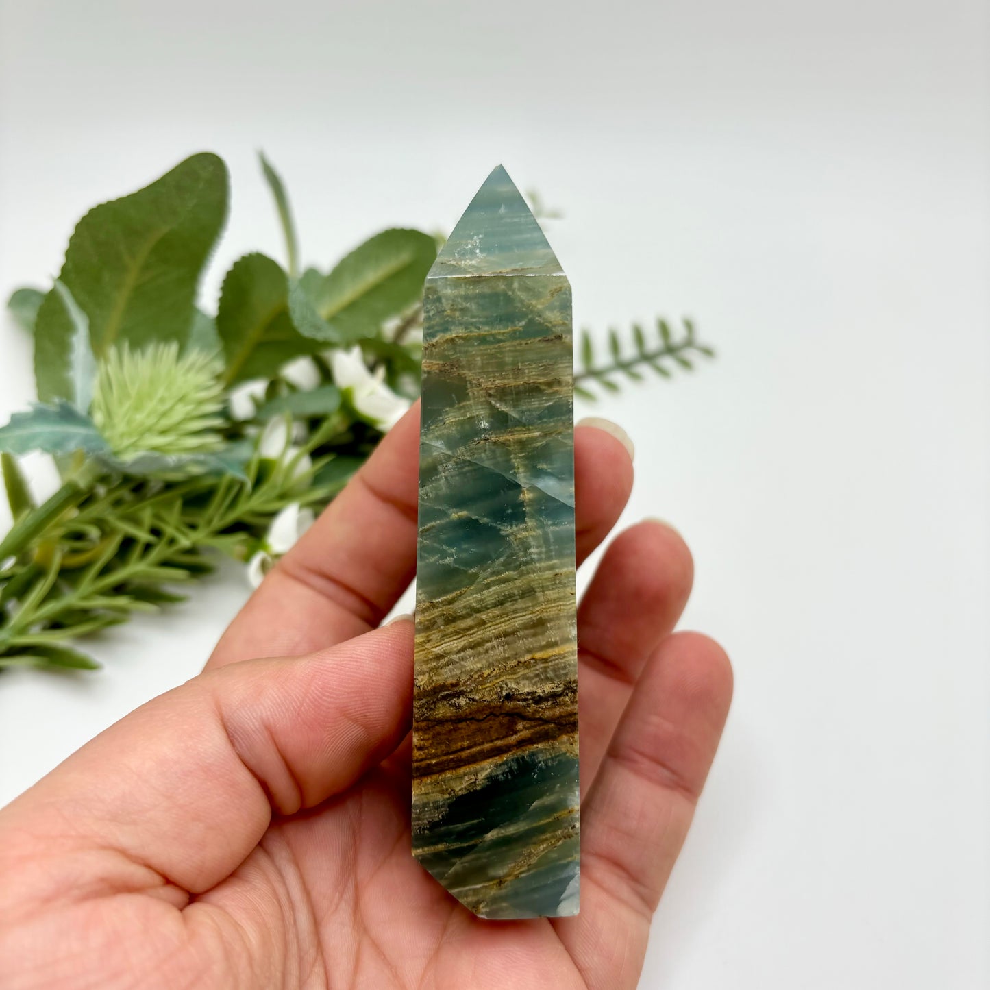 Lemurian Aquatine Calcite Tower