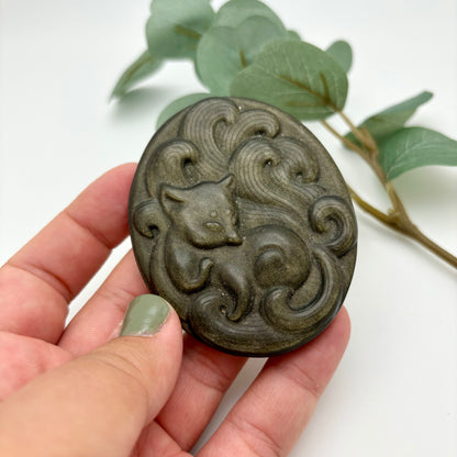 Gold Sheen Obsidian Nine Tail Fox