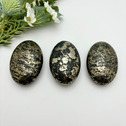 Pyrite with Shungite Palm Stones