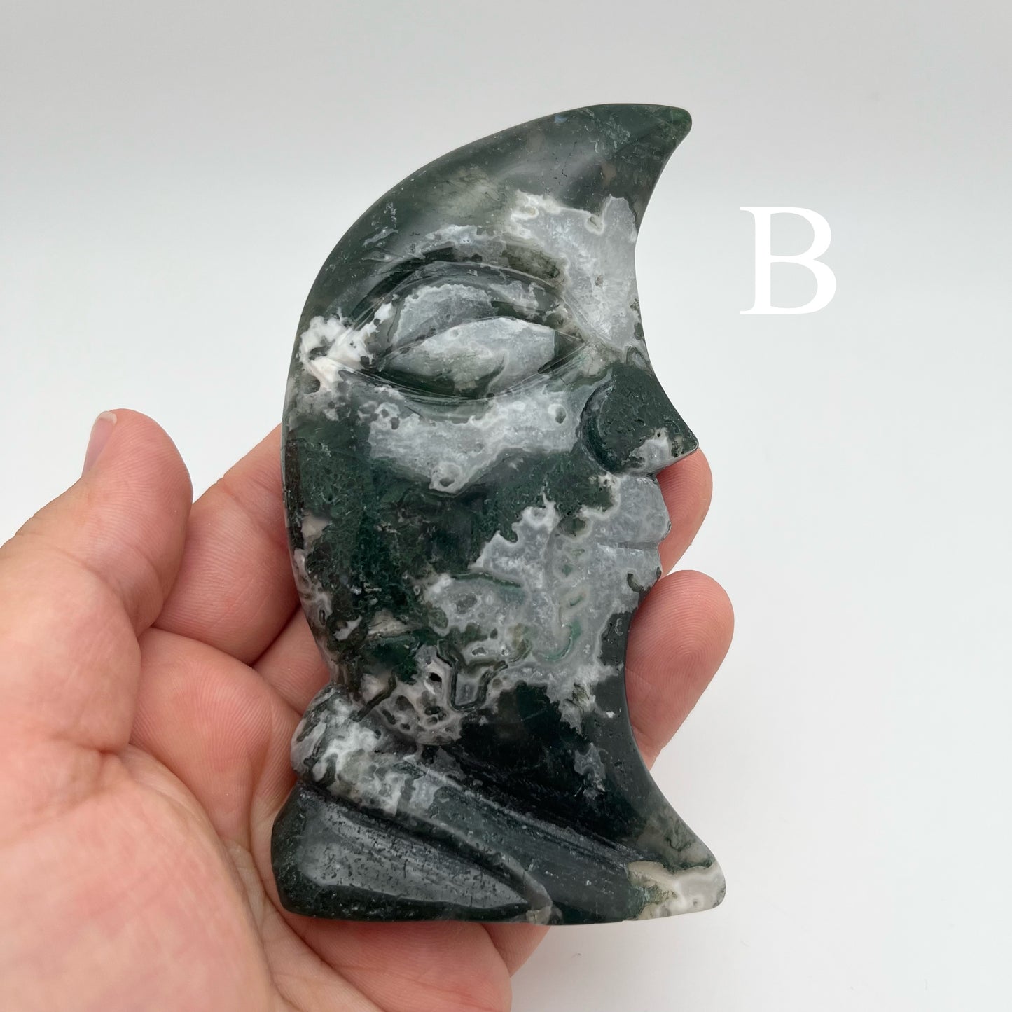 Moss Agate Standing Moons