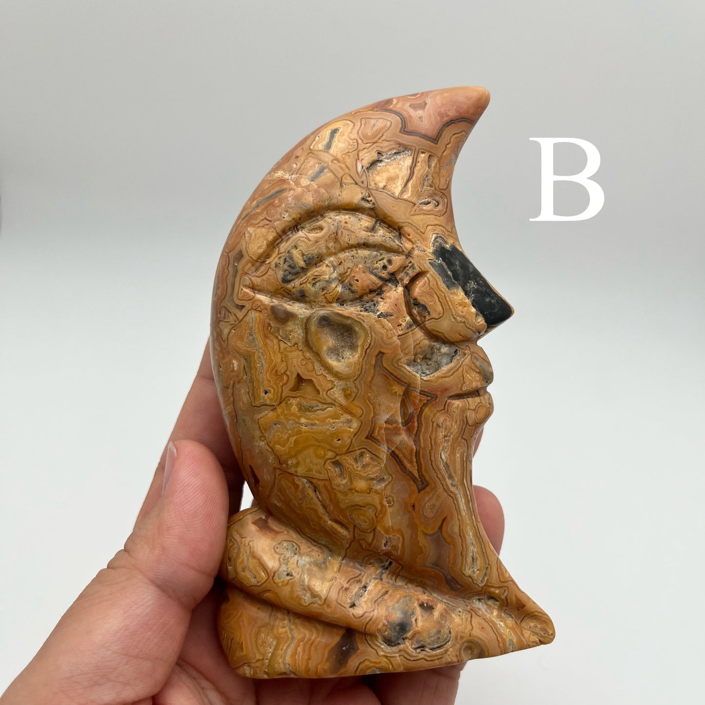 Crazy Lace Agate Standing Moons