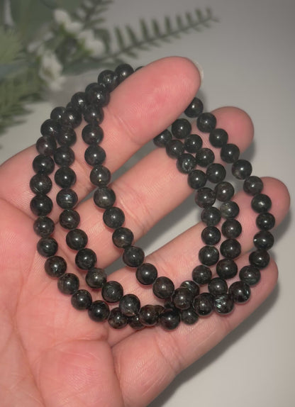 Arfvedsonite with Garnet Bracelets