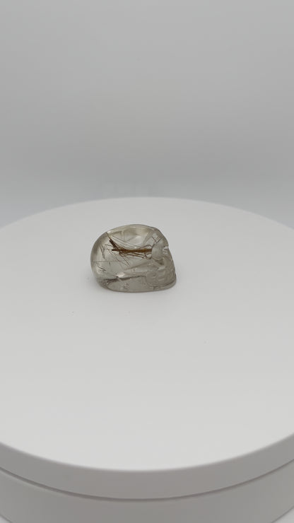 Copper Rutile Quartz Skull