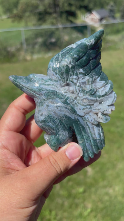 Moss Agate Hummingbird