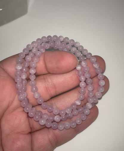 Kunzite Triple Wrap Bracelet
