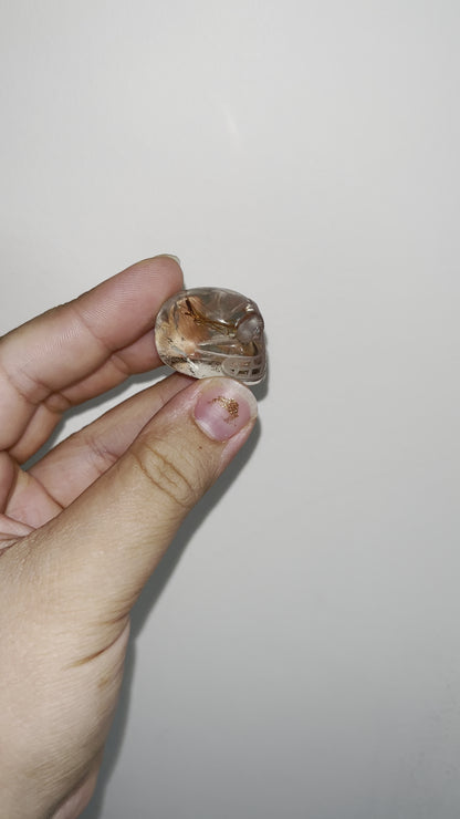 Copper Rutile Quartz Skull