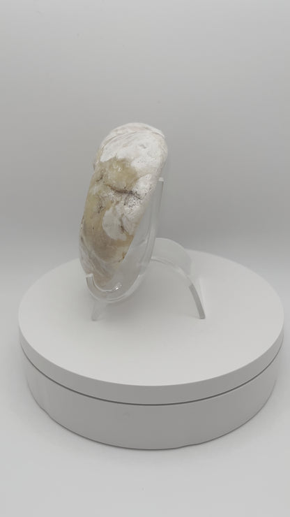 Pink Amethyst in Orange Flower Agate Heart